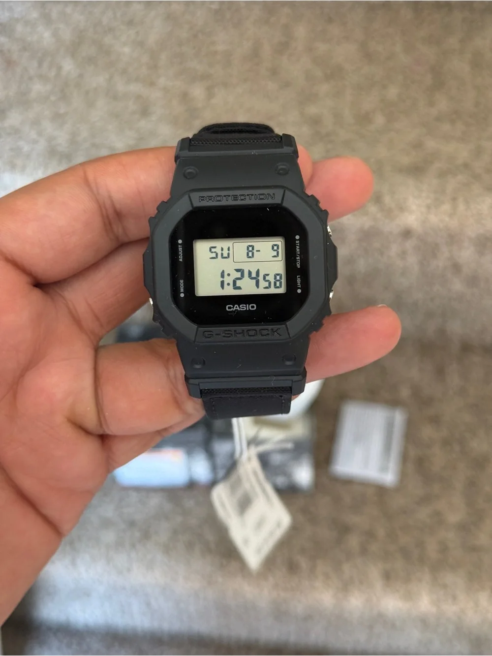 G-Shock Casio Digital Black Eco Fabric Strap Watch Mens
